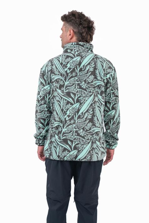 Polar Hombre Half Zip Leaf Pool Teal-1