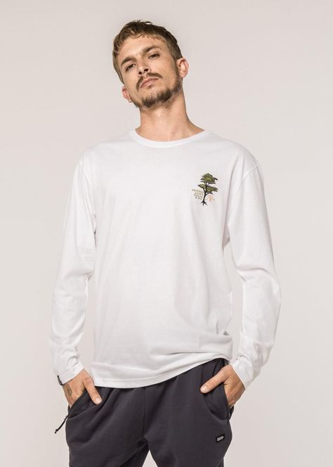 Polera Hombre Manga Larga Organic Cotton 7 Tazas Blanca-0