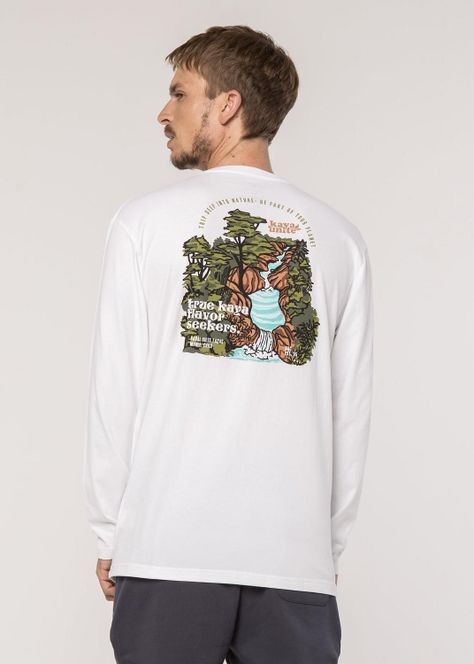 Polera Hombre Manga Larga Organic Cotton 7 Tazas Blanca-1