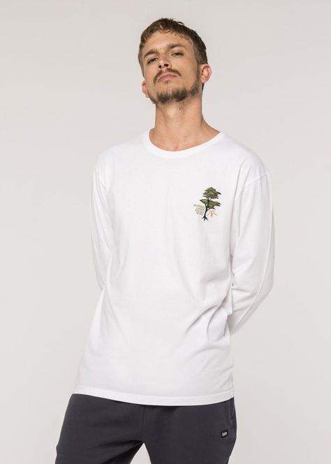 Polera Hombre Manga Larga Organic Cotton 7 Tazas Blanca-2