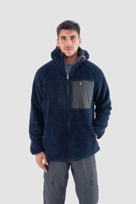 Polerón Chiporro Hombre Shaggy Grizzly Reversible Navy-0