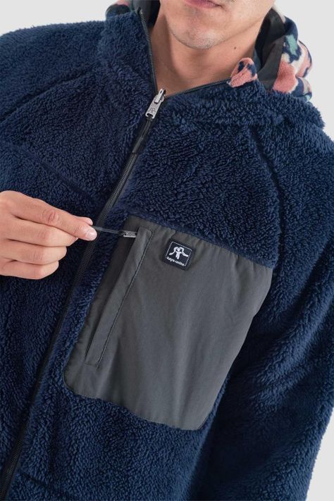 Polerón Chiporro Hombre Shaggy Grizzly Reversible Navy-3