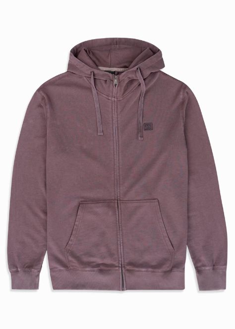 Polerón Hombre Full Zip Liviano Solid Plum-2