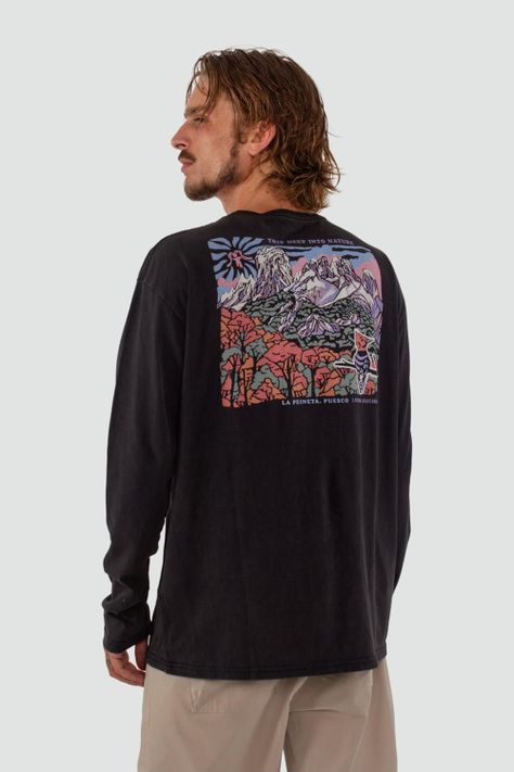 Polera Hombre Manga Larga Puesco Negra-1