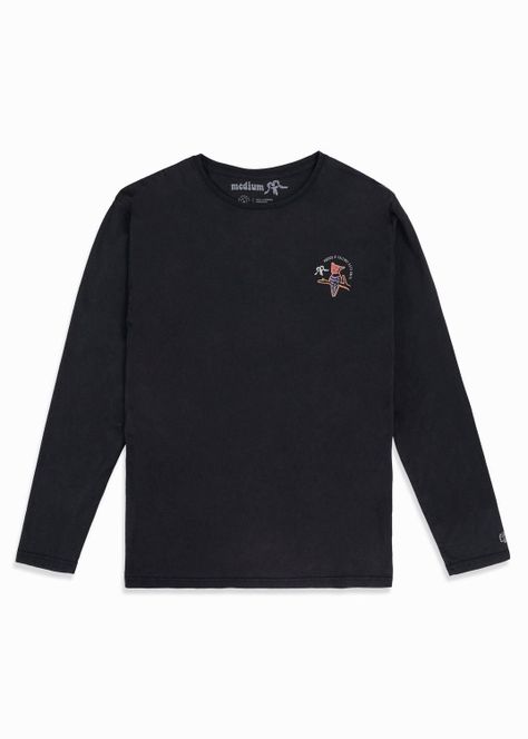 Polera Hombre Manga Larga Puesco Negra-2