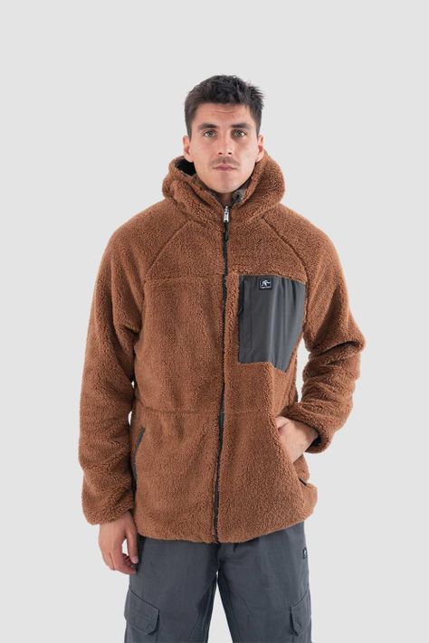 Polerón Chiporro Hombre Shaggy Grizzly Reversible Camel-0