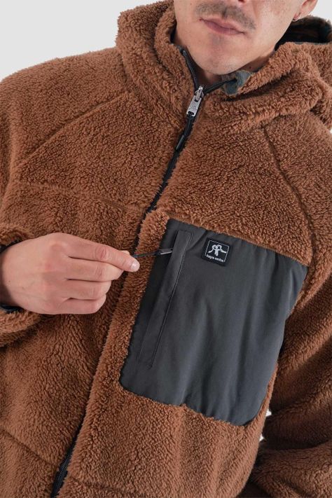 Polerón Chiporro Hombre Shaggy Grizzly Reversible Camel-4