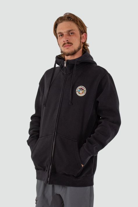 Polerón Hombre Full Zip Planet Negro-0