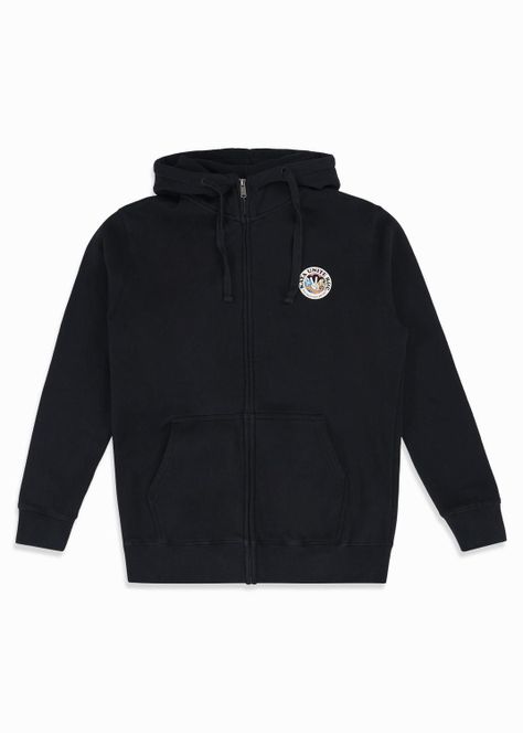 Polerón Hombre Full Zip Planet Negro-2