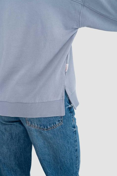 Polerón Mock Neck Mujer - Denim-3