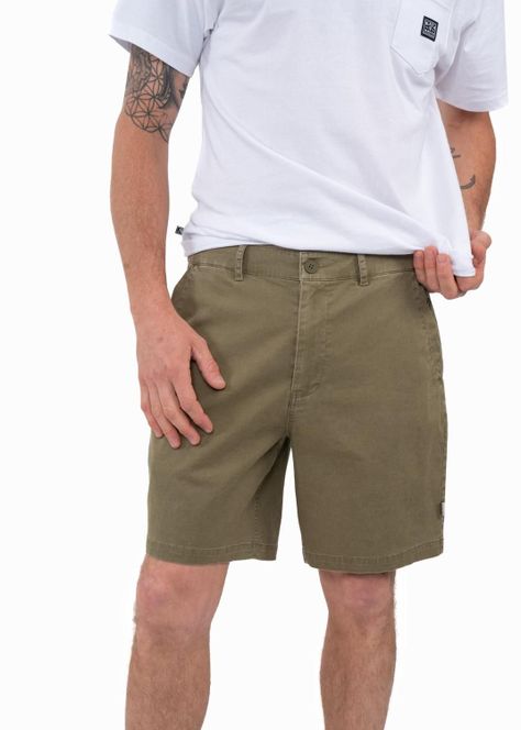 Short Hombre Chino Oliva-0