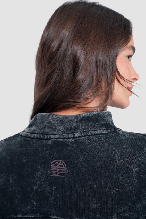 Polerón Mock Neck Mujer - Negro-2