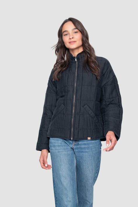 Chaqueta Mujer Quilted 100% Lyocell Negra-0