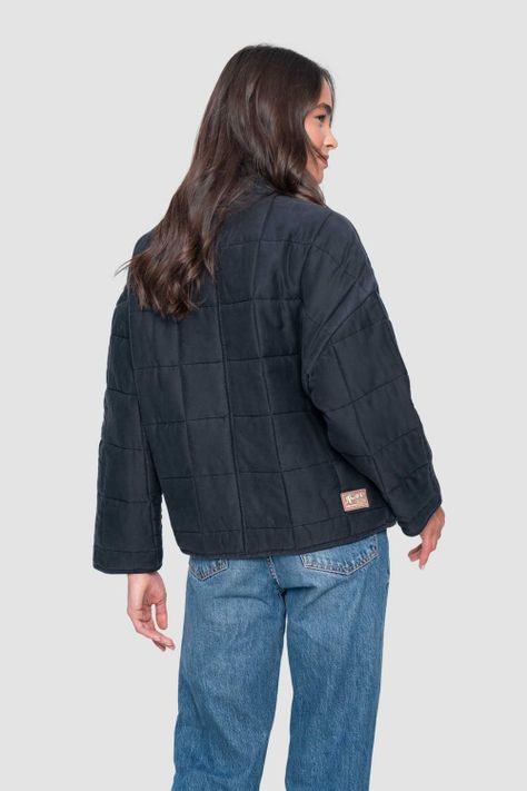 Chaqueta Mujer Quilted 100% Lyocell Negra-1