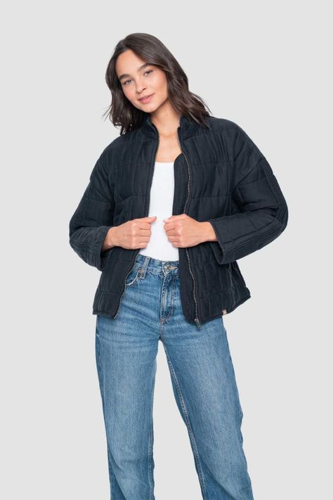 Chaqueta Mujer Quilted 100% Lyocell Negra-2