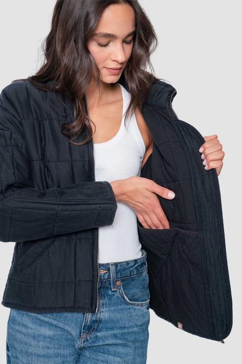 Chaqueta Mujer Quilted 100% Lyocell Negra-4