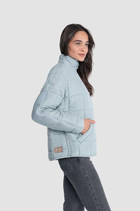 Chaqueta Mujer Quilted 100% Lyocell Aqua-1