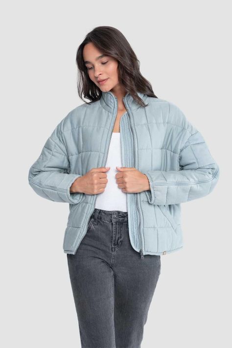 Chaqueta Mujer Quilted 100% Lyocell Aqua-2