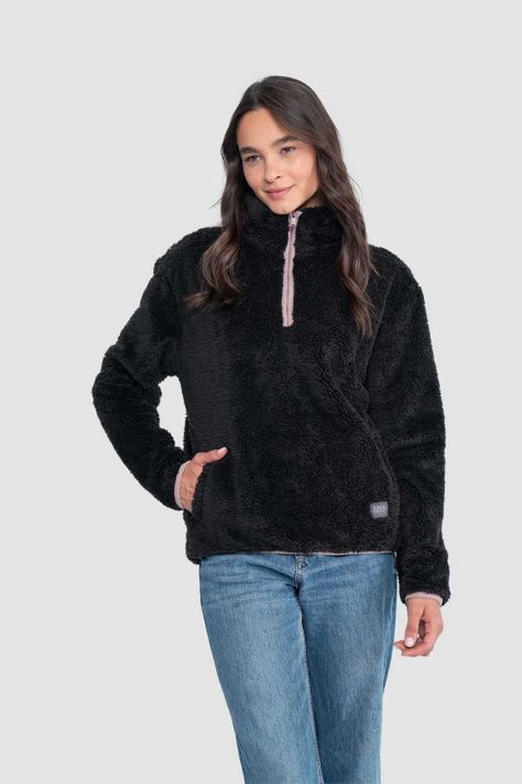 Polerón Chiporro Mujer Shaggy Solid Negro-0