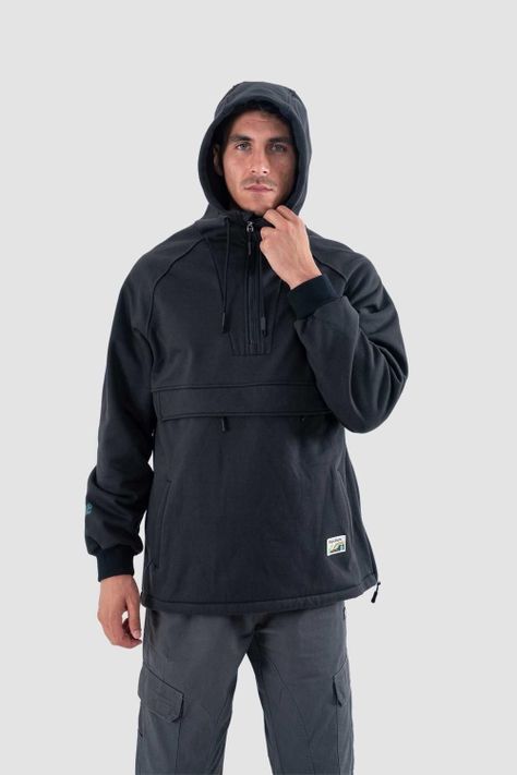 Chaqueta Cortaviento Hombre Surazo Hood Negro-2