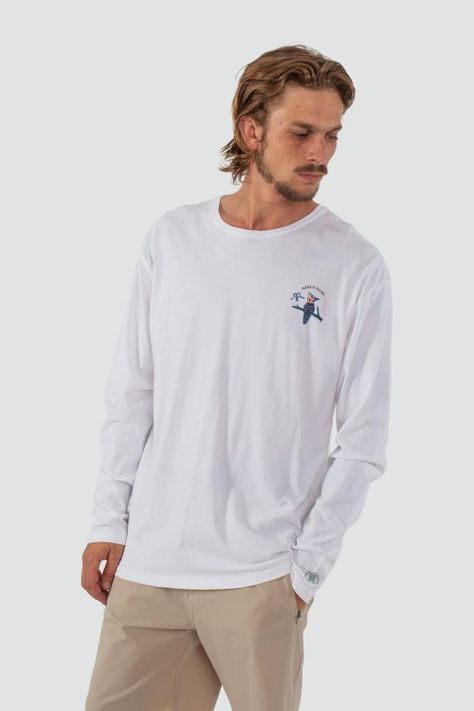 Polera Hombre Manga Larga Puesco Blanca-0