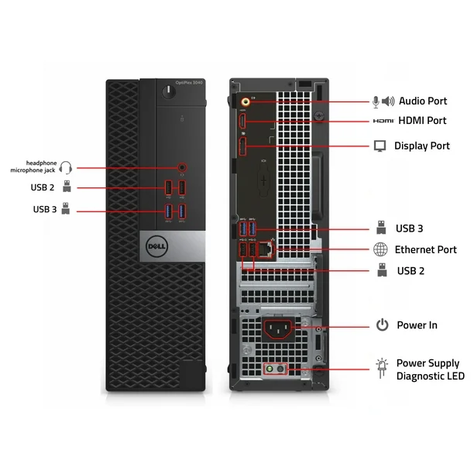 PC DELL 3050 SFF i5 8GB 256GB SSD Reacondicionado Grado A-2