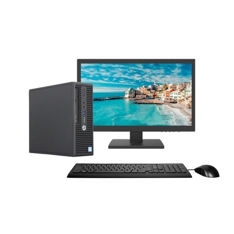 KIT MONITOR + PC HP Prodesk 400 G3 SFF (i5-6ta 8GB 256GB SSD) + Teclado & Mouse Reacondicionado -0