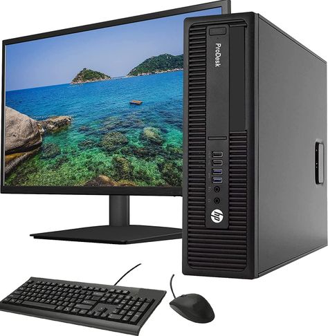 KIT MONITOR + PC HP 600 G2 SFF i7 8GB 256GB SSD + Teclado & Mouse Reacondicionado Grado A-0