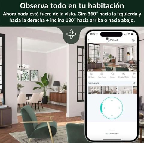 WYZE Cam Pan V3 - Full HD 1080p 360 Camara de Seguridad Inteligente - Para Interior y Exterior-3
