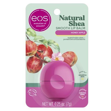 EOS BALSAMO LABIAL ORGÁNICO CON MANTECA DE KARITÉ SABOR MANZANA CON MIEL COD. 3719-0