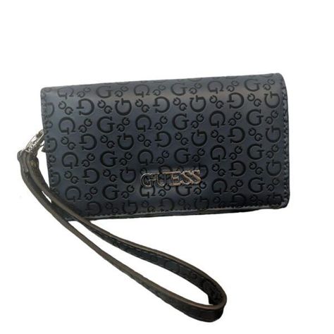 BILLETERA DAMA GUESS LOGO METALICO AZUL CON PRINT COD. 3466-0
