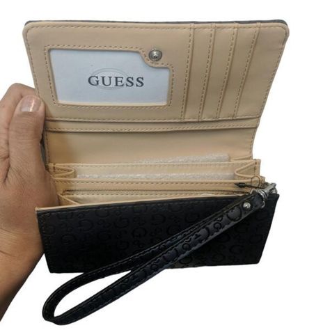 BILLETERA DAMA GUESS LOGO METALICO AZUL CON PRINT COD. 3466-1