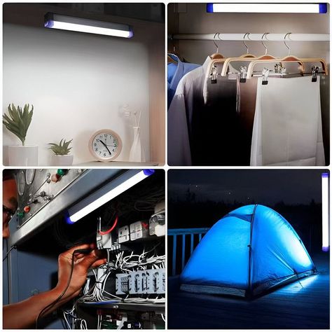 Set 3 Lamparas Portatiles LED Tubo Recargable Camping Lau-4