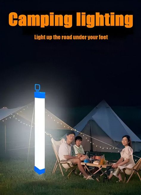 Set 3 Lamparas Portatiles LED Tubo Recargable Camping Lau-5