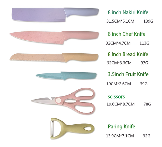 Juego de Cuchillos Antiadherente Cocina Acero Inoxidable Lau-4