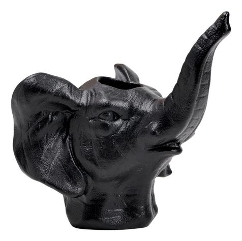 Maceta Cerámica Elefante Negro Decoración Jhn-0