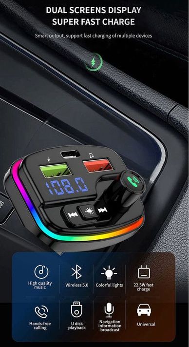 Transmisor Manos Libres Bluetooth Carro M13 Audio USB Lau-7