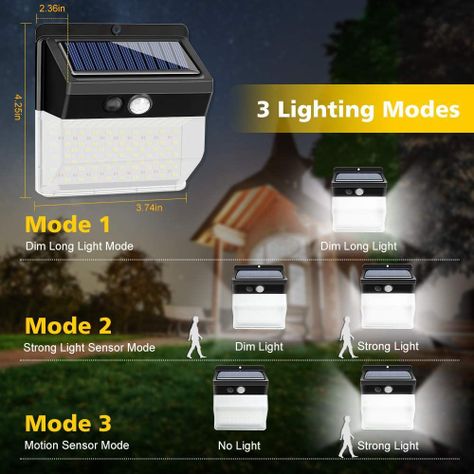 Lampara Solar Exterior Iluminación Led Inalámbrica Rondon-3