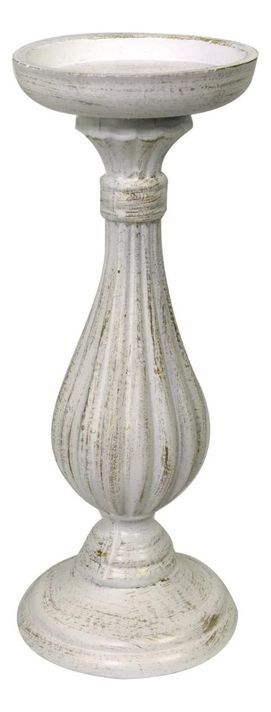 Candelabro Blanco Romano Decorativo Pedestal Pilar 28cm Jhn-1