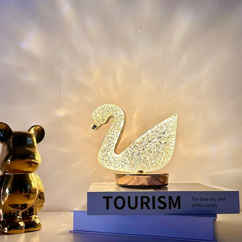 Lampara Iluminacion Cristal Flamingo USB Moderna Lau-1