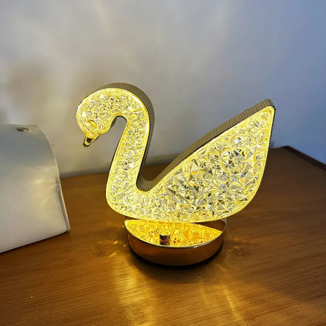 Lampara Iluminacion Cristal Flamingo USB Moderna Lau-5