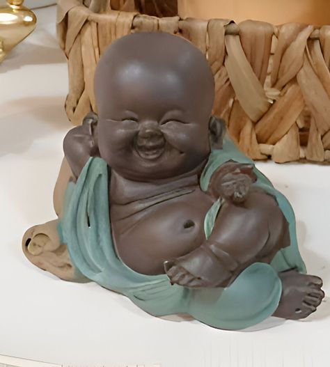 Set 2 Estatua Buda Sonriente Monje Adorno Decoración Jhn-2