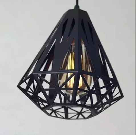 Lampara Colgante Diamante Geometrico Metalico Lau-5