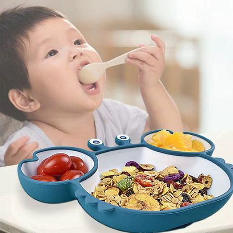 Plato Silicona Diseño Cangrejo Antideslizante Niños Lau-9