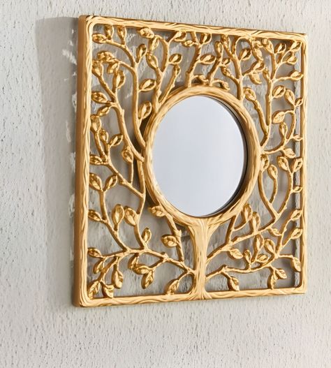 Espejo Pared Duradero Moderno Decoración Árbol Dorado Jhn-1