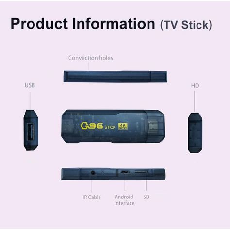 TV Box Stick Android Q96 Portatil Entretenimiento Hogar Lau-7