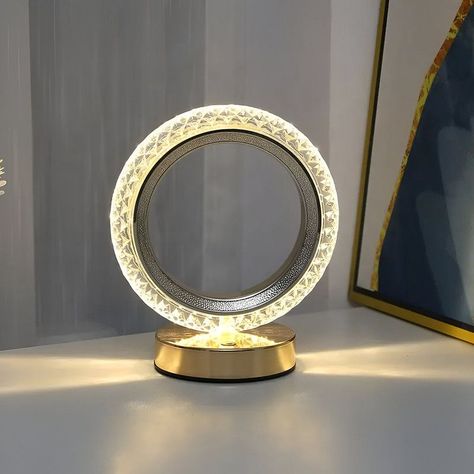 Lampara Cristal Circular Mesa Oficina Dormitorio Baño Lau-5