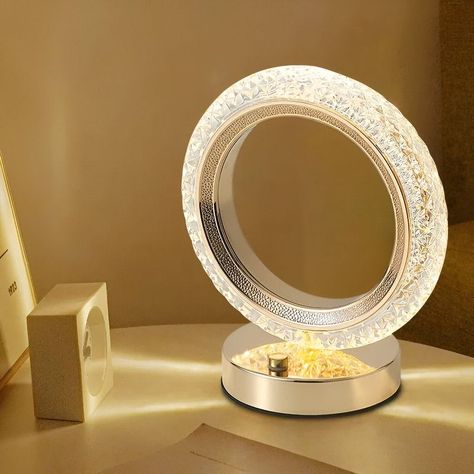 Lampara Cristal Circular Mesa Oficina Dormitorio Baño Lau-6