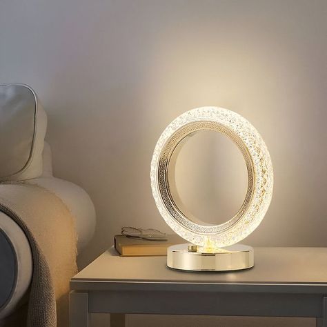 Lampara Cristal Circular Mesa Oficina Dormitorio Baño Lau-7