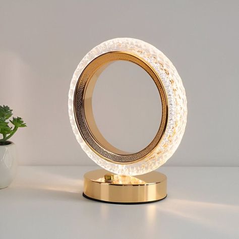 Lampara Cristal Circular Mesa Oficina Dormitorio Baño Lau-8